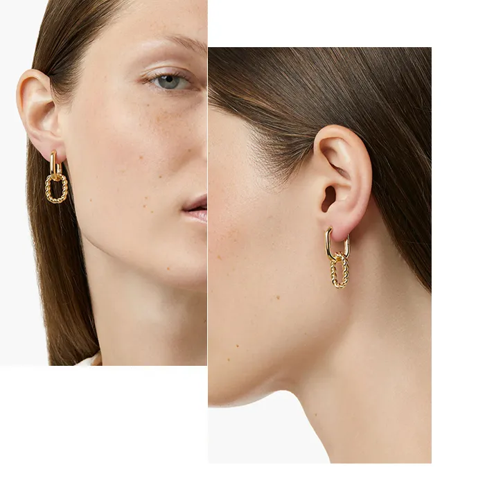 Authentic CRMYA Gold-color Dangle Earrings for Women Piercing Double Removable Circle Dangle Earrings 2023 Jewelry