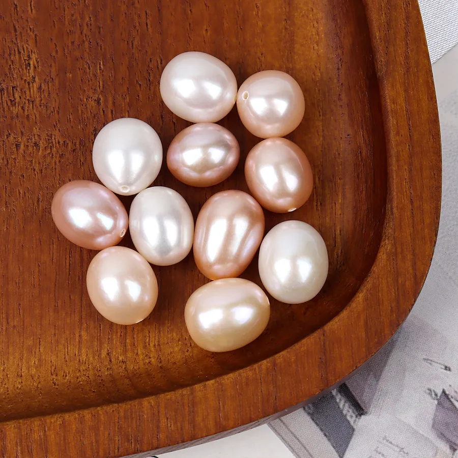 Authentic 5pcs/set Natural Freshwater Cultured Pearl Loose Beads Half Hole Charms for DIY Women Men Earrings Jewelry Making Accessories