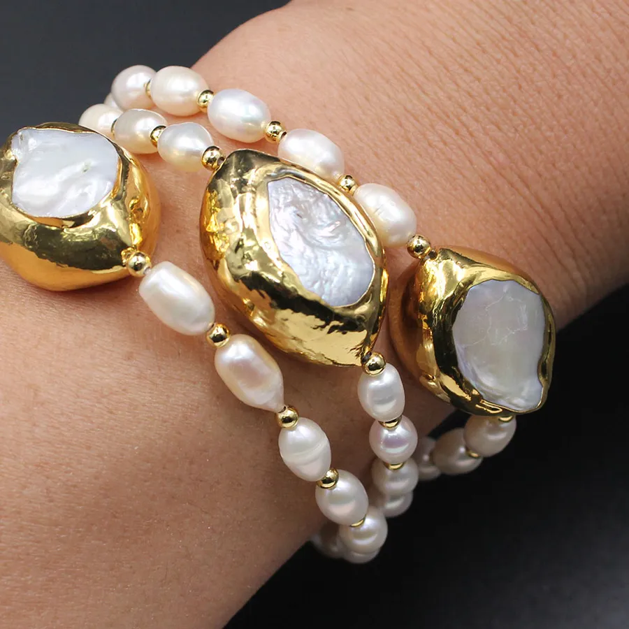 Authentic Luminous Lunar Radiance Triple-Strand Pearl Altar Bracelet