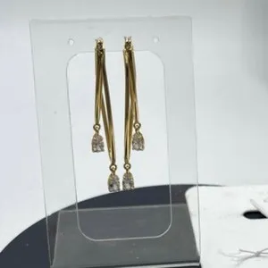 Authentic J. Crew Gold Plated Double Hoop Crystal Earrings