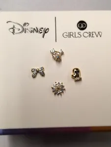 Authentic Girls Crew 18K Gold Plated Disney Snow Day Earring Set 8mm