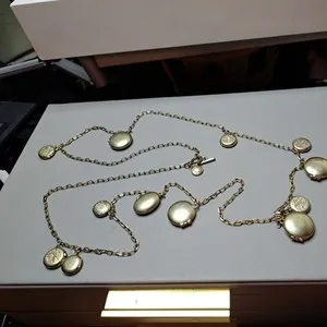 Authentic J CREW GOLD-PLATED LOCKETS NECKLACE☆30" LENGTH☆BAG