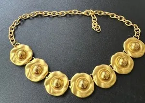 Authentic J. Crew Gold Plated Statement Collar Necklace, 18 in x width 22mm
