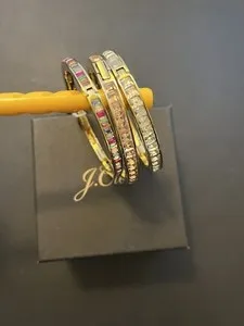 Authentic The Trinity of Light: Gold-Plated Spectrum Hinge Bangle Set