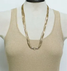 Authentic J. Crew Gold Plated Multi-Strand Long Necklace
