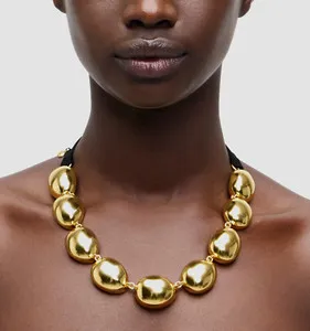 Authentic NWT $78 J.Crew Women's Gold Plated Oval Ribbon Necklace