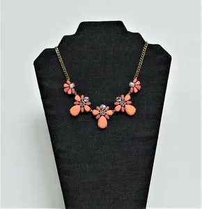 Authentic J. Crew Gold Plated Simulated Faceted Stones Statement Necklace