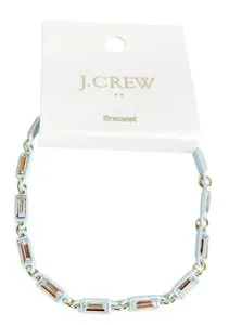 Authentic J.Crew Factory Painted Metal Crystal Bracelet Cascade Blue Gold Plated CH597 NWT