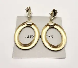 Authentic Mystic Crystal-Adorned Hoop Earrings - ALEXIS BITTAR's Enchanted Lucite Gold Plated Amulet