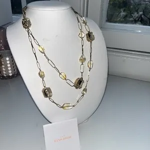 Authentic Alexis Bittar Authentic citrine and yellow gold plated 42” necklace Antique