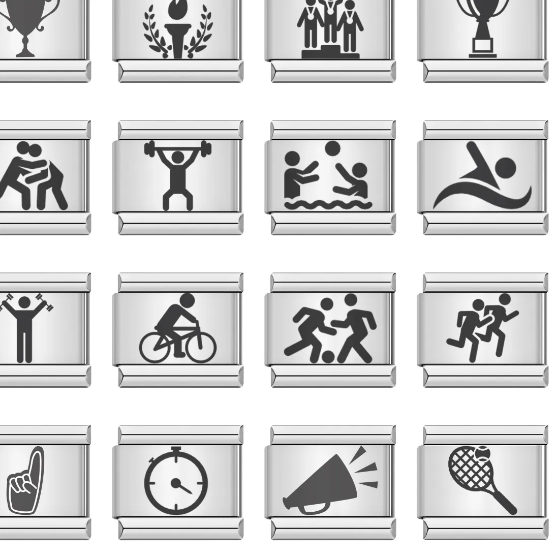 Authentic Trendy Women Men Football Swim Sports Time Charms Italian Links Fit 9mm Bracelet Making DIY Jewelry