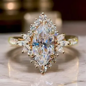 Authentic Sacred Union: 1.5CTW Marquise Cut D Moissanite Radiance