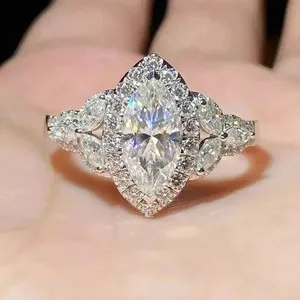 Authentic Celestial Halo - 2.5Ct Marquise Cut Simulated Diamond Engagement Ring