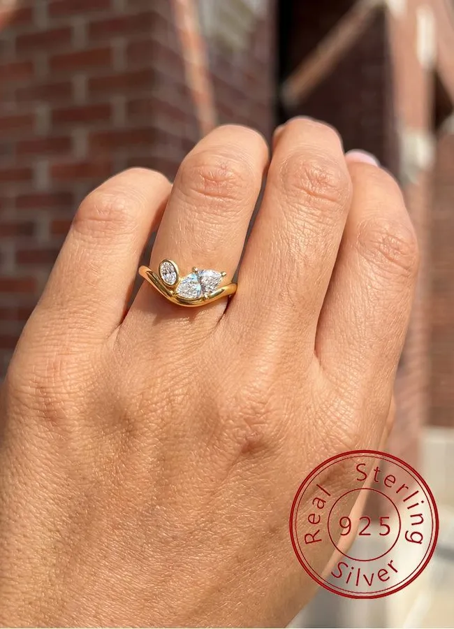 Authentic Celestial V-Point Destiny Ring - Marquise Zircon Manifestation Talisman