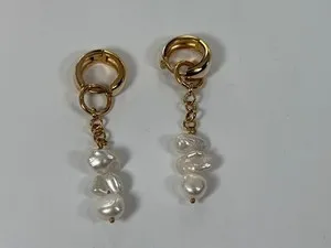 Authentic Celestial Rolo Radiance - 24K Gold Pearl Talisman Hoops