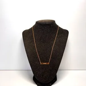 Authentic JOOK NONA necklace goldtone LOVE bar cable chain 18k gold plated lobster clasp
