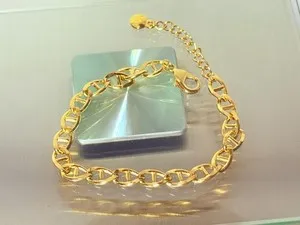 Authentic Mayamar Gold Plated Goldtone Anchor Link Bracelet Size: est 8" ()