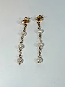 Authentic Celestial Pearl Luminous Radiance Drop Earrings - 24K Gold Alchemy