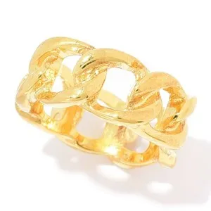 Authentic MAYAMAR 24K Gold Plated or Sterling Silver Plated Curb Link Ring