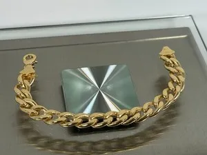 Authentic Auric Shield of Light: 10mm Cuban Link Gold Plated Bracelet