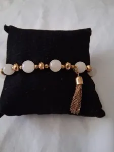 Authentic Mystic Pink Jade Gold‑Plated Harmony Bracelet