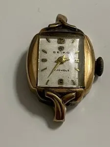 Authentic Vintage SEIKO 14K Gold Plated 7 Jewels Manual Winding Ladies Watch