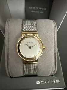 Authentic Bering Time Classic Ladies Gold-Plated Mesh Watch 10126-001 (Women's)