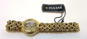 Authentic Vintage Ladies Gold Plated Pulsar Bracelet Watch Band no wristwatch