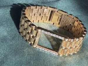 Authentic Vintage 10K Gold Plated Diamond Chip Watch Bracelet Band Ladies Replacement💜 💜