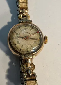 Authentic Vintage Bennett Ladies Watch 10K Gold Plated Still Works!