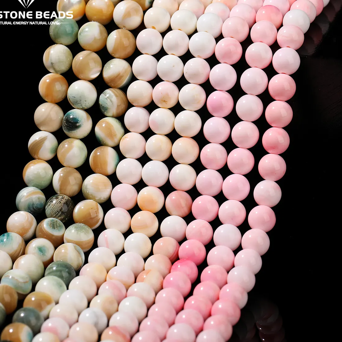 Authentic Natural Pink Shell Beads Mother of Pearl Round Loose Spacer Shell Beads for Jewelry Making DIY Bracelets Necklaces Accessories