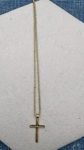 Authentic ADORATO Jewelry 18K Gold Plated Cross Necklace 24” Box Chain