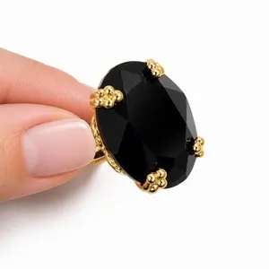 Authentic Glitz Mob Adjustable Ring-18K Gold Plated Statement Ring for Her