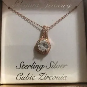 Authentic Sterling silver rose gold plated necklace
