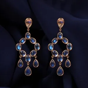 Authentic Luminescent Lunar Tears Gold-Plated Chandelier Earrings