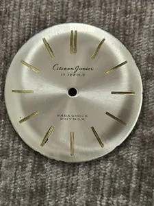 Authentic Citizen Junior Dial - Old Stock 1960s - Silver - gold plated hour markers