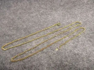 Authentic Thin 2mm Gold Plated Curb Link Chain Necklace 16" 17" 18" 20" 24"