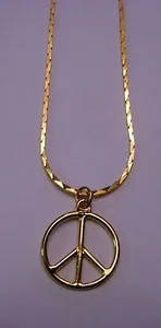 Authentic GOLD PLATED PEACE SIGN WITH 18" chain