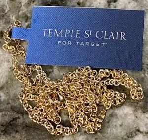 Authentic Never Worn Temple St. Clair for Target 14k Gold Plated 30" Necklace Chain