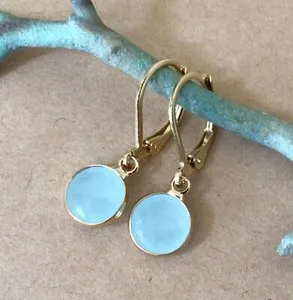 Authentic Gold Plated Chalcedony Sundance Charm artisan Jewelry earrings