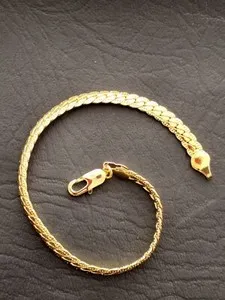 Authentic SUPER NICE 18K GOLD PLATED SIDEWAYS CHAIN BRACELET 6MM 8" LONG