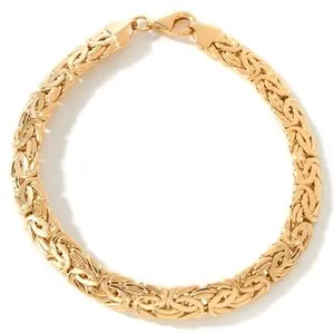Authentic Technibond Classic Shiny Byzantine Bracelet 14K Yellow Gold Plated 925 Silver