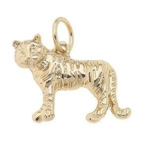 Authentic Tiger Charm – Shiny Gold Plated Pendant