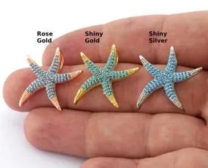 Authentic Starfish Star Pendant Rose Gold Shiny Silver Shiny Gold plated 2068