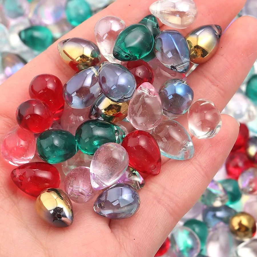 Authentic 50pcs Water Drop Shape Crystal Beads 9.5x14mm Glass Loose Beads For Jewelry Making DIY Bracelets Necklace Earrings Accessories