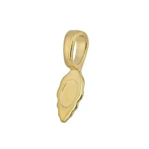 Authentic Gold Plated Sterling Silver Leaf Glue on Flat Pad Pendant Bail 23.5mm #99686