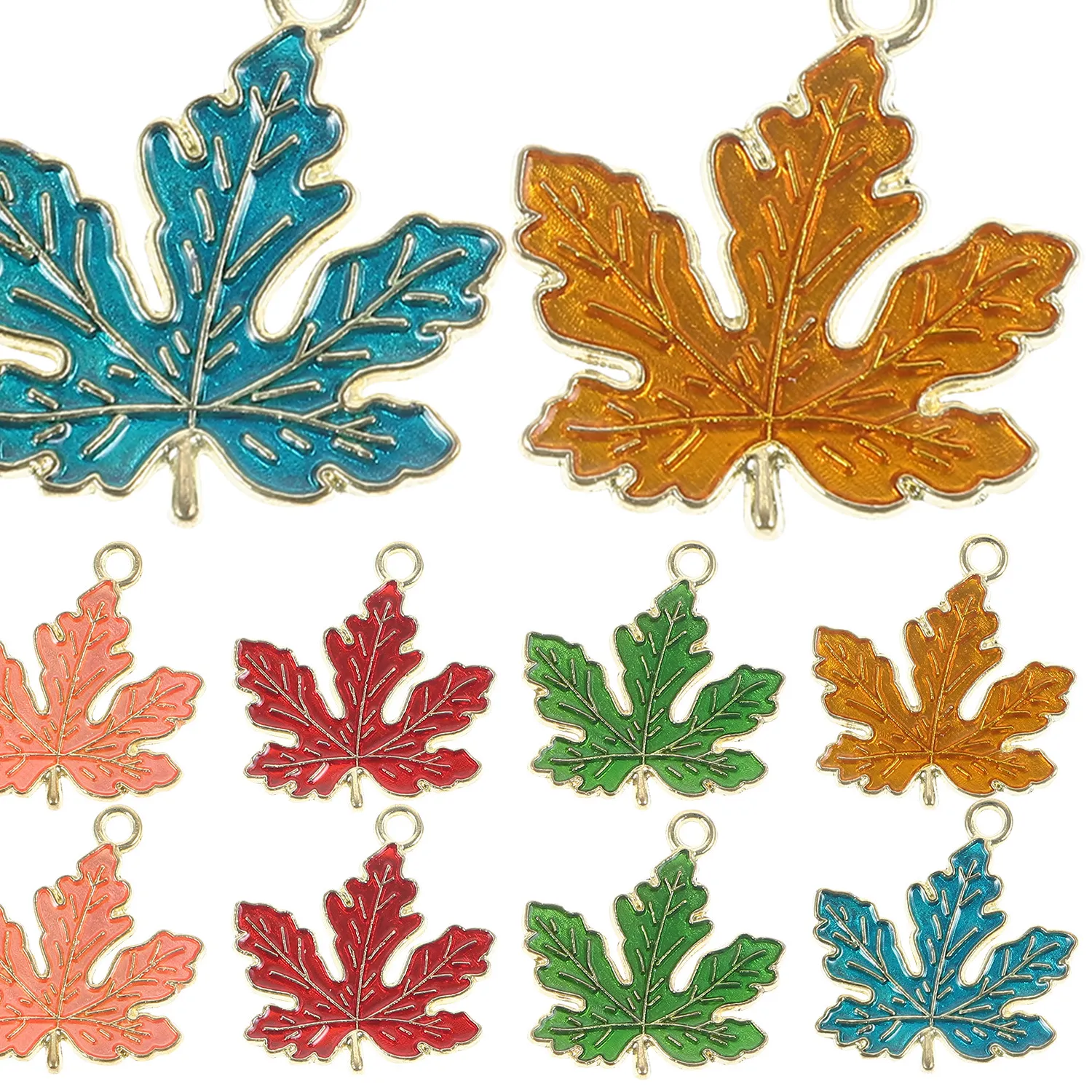 Authentic 10Pcs Maple Leaf Charm Pendant Creative Decorative DIY Jewelry Making Charms for Necklace Bracelet Earring Keychain Craft