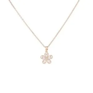 Authentic CZ Gold Plated Flower Necklace