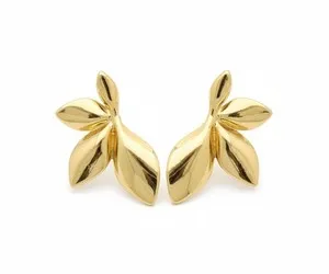 Authentic 18k Gold Plated Flower Petals Stud Earring