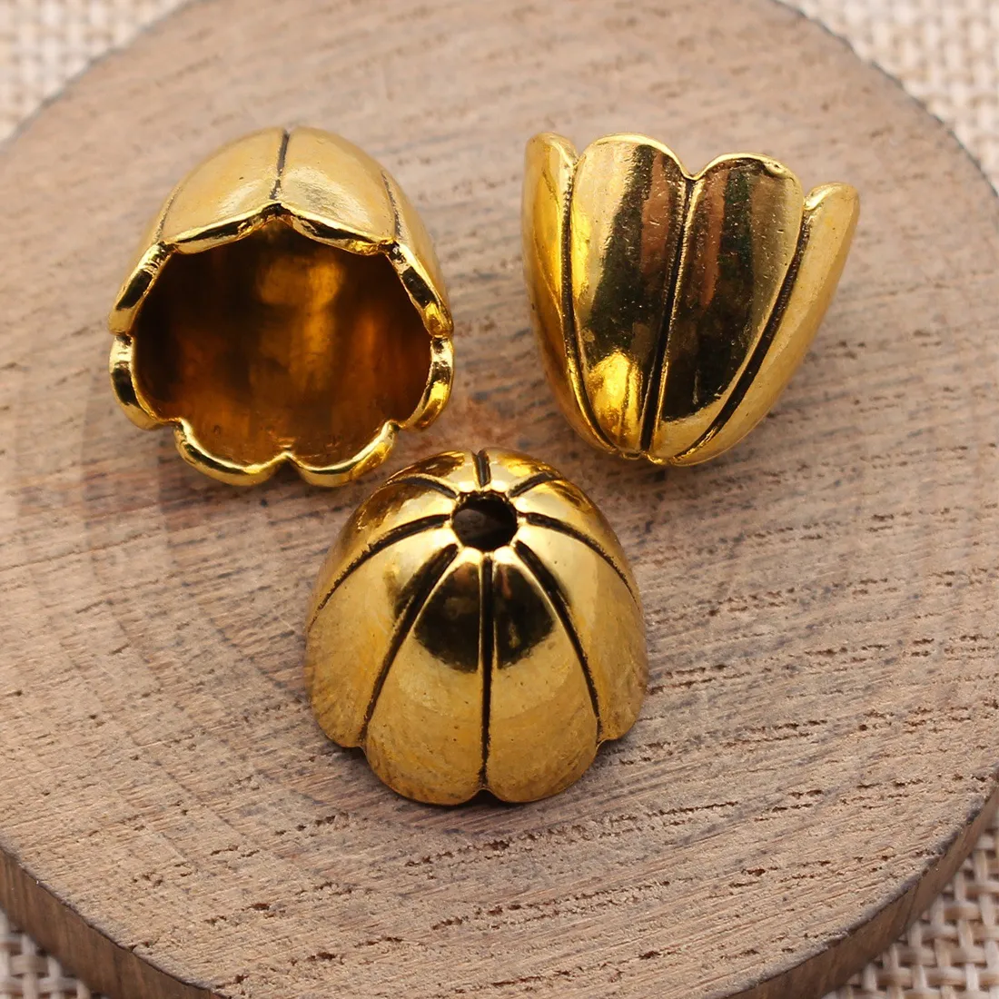 Authentic Large Oversize Flower Cap Spacer Beads Big Floral End Beaded Jewelry Supplies For Making DIY Charm
